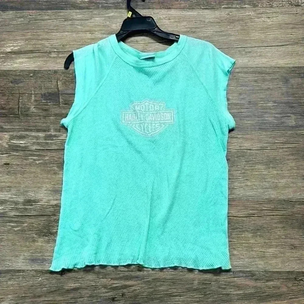 Harley-Davidson Women's‎ Aqua Sleeveless Top